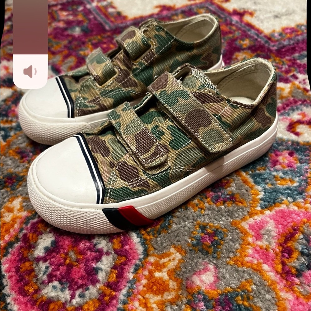 Keds Kids Green Camouflage Velcro Sneakers